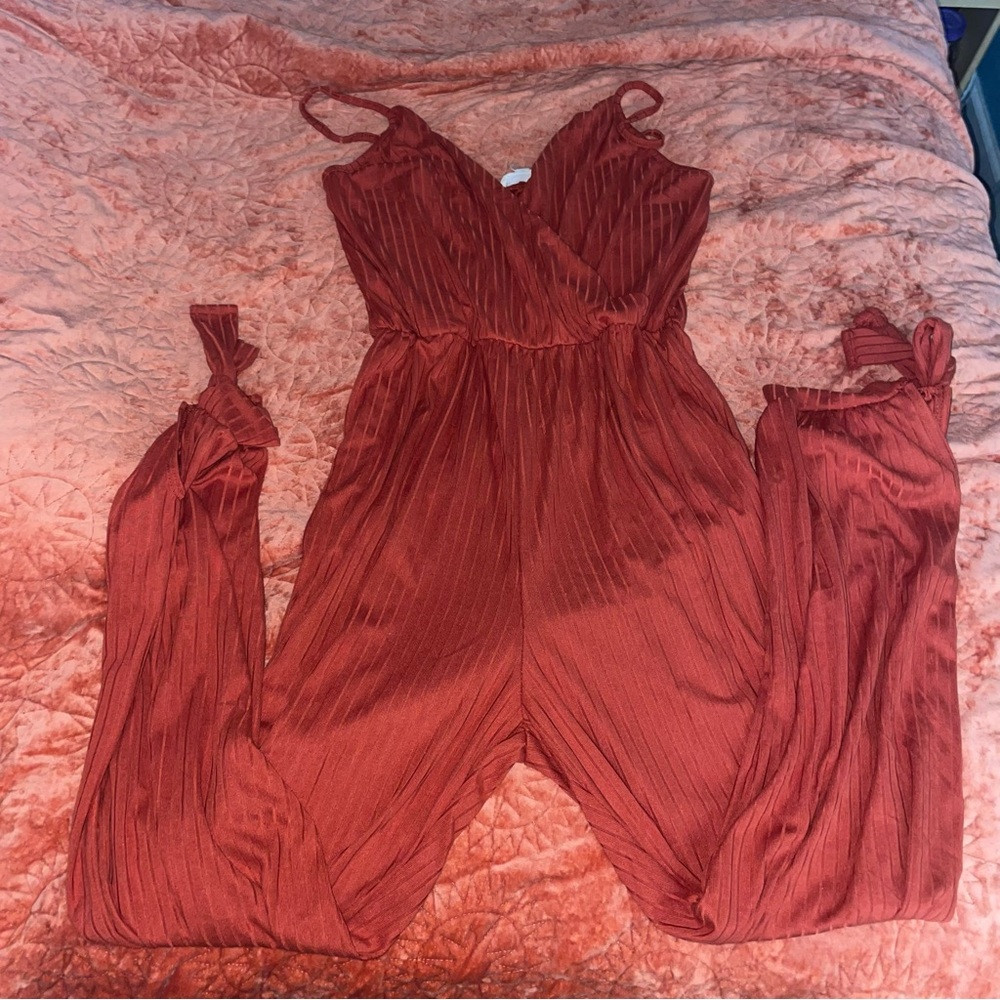 Rolla Coster Terracotta Ribbed jumpsuit